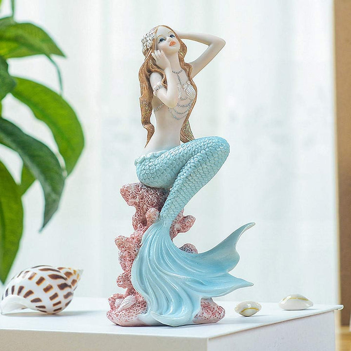 Rayberro Meerjungfrau-Badezimmer-Dekor, Meerjungfrau-Geschenke für Mädchen, 18.5 cm hohe Figur für Z