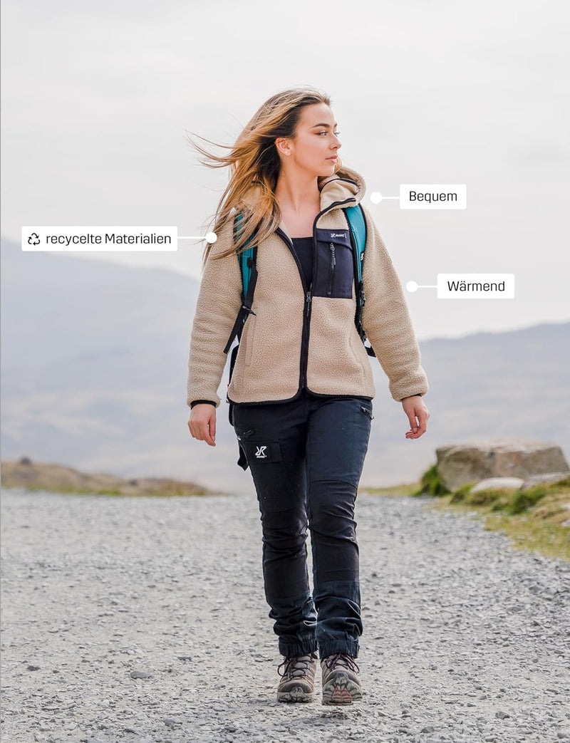 RevolutionRace Sherpa Hoodie für Damen, Outdoor Fleecejacken perfekt für Wanderungen und Outdoor-Abe