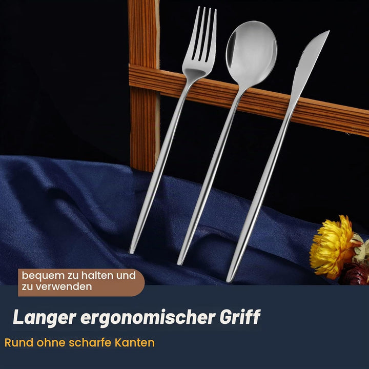 Bestdin Besteck Set 6 Personen, 24 teilig Edelstahl Besteckset, Essbesteck Set mit Messer Gabel Löff