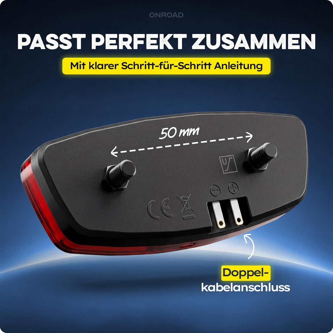 LED Fahrradlicht Dynamo 70 Lux - Fahrradlicht Set LUXON mit Automatischer Lichtanpassung & Standlich