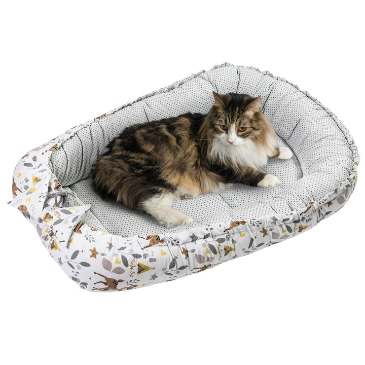 Medi Partners Katzenbett Hundebett 75x60x10cm Katzenschlafplatz Kleine Mittelgrosse Hunde Kissen Kus