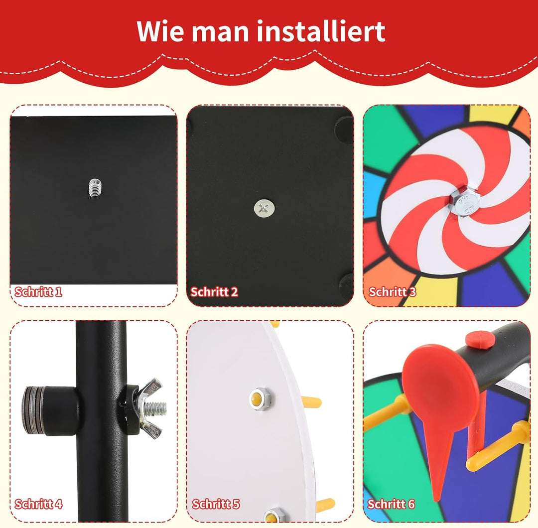 Glücksrad zum Drehen, 30cm Glücksrad zum Selbstgestalten, 12 Slots gluecksrad gluecksrad, Glücks Spi