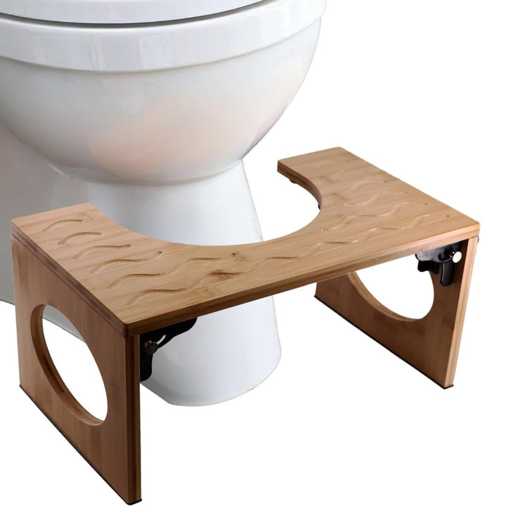 Lacers PurpleLine Toilettenhocker aus Bambus klappbar Ergonomischer WC-Hocker 400x250x205mm platzspa