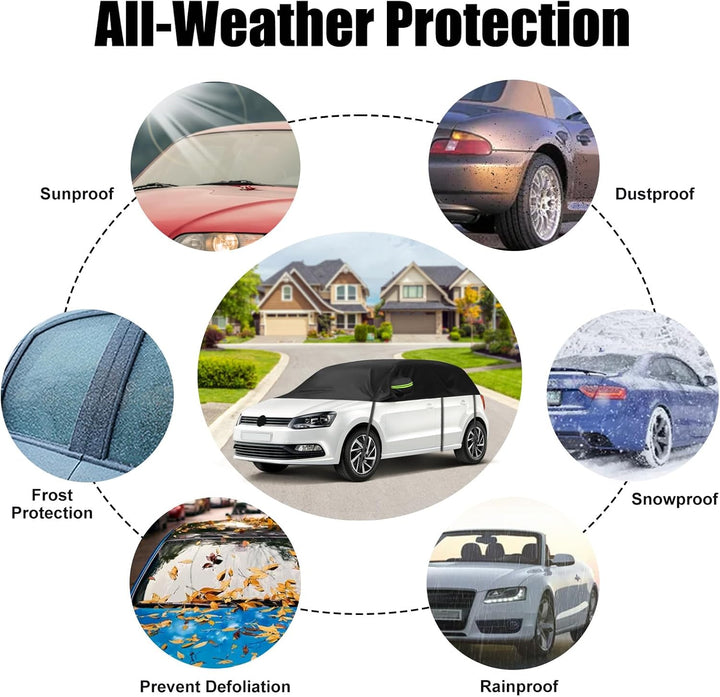 Autoabdeckung Wasserdicht Ersatz für VW Polo MK5 MK6 Hatchback 2009-2023, Halbgarage, Autohülle Auto