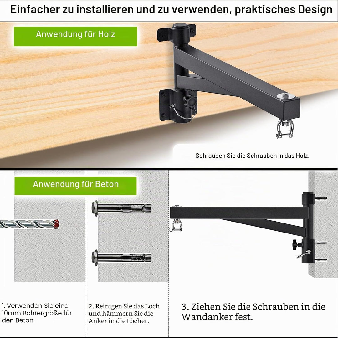 BeneLabel Boxsack Halterung, Sandsack Wandhalterung 360 Schwenkbar Befestigung Wand Boxsackhalter In