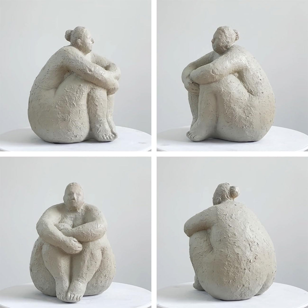 Amoy-Art Frau Skulptur Figuren Modern Dekor Statue Wohnzimmer Kunst Arts Polyresin Geschenk 18cm