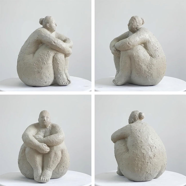 Amoy-Art Frau Skulptur Figuren Modern Dekor Statue Wohnzimmer Kunst Arts Polyresin Geschenk 18cm