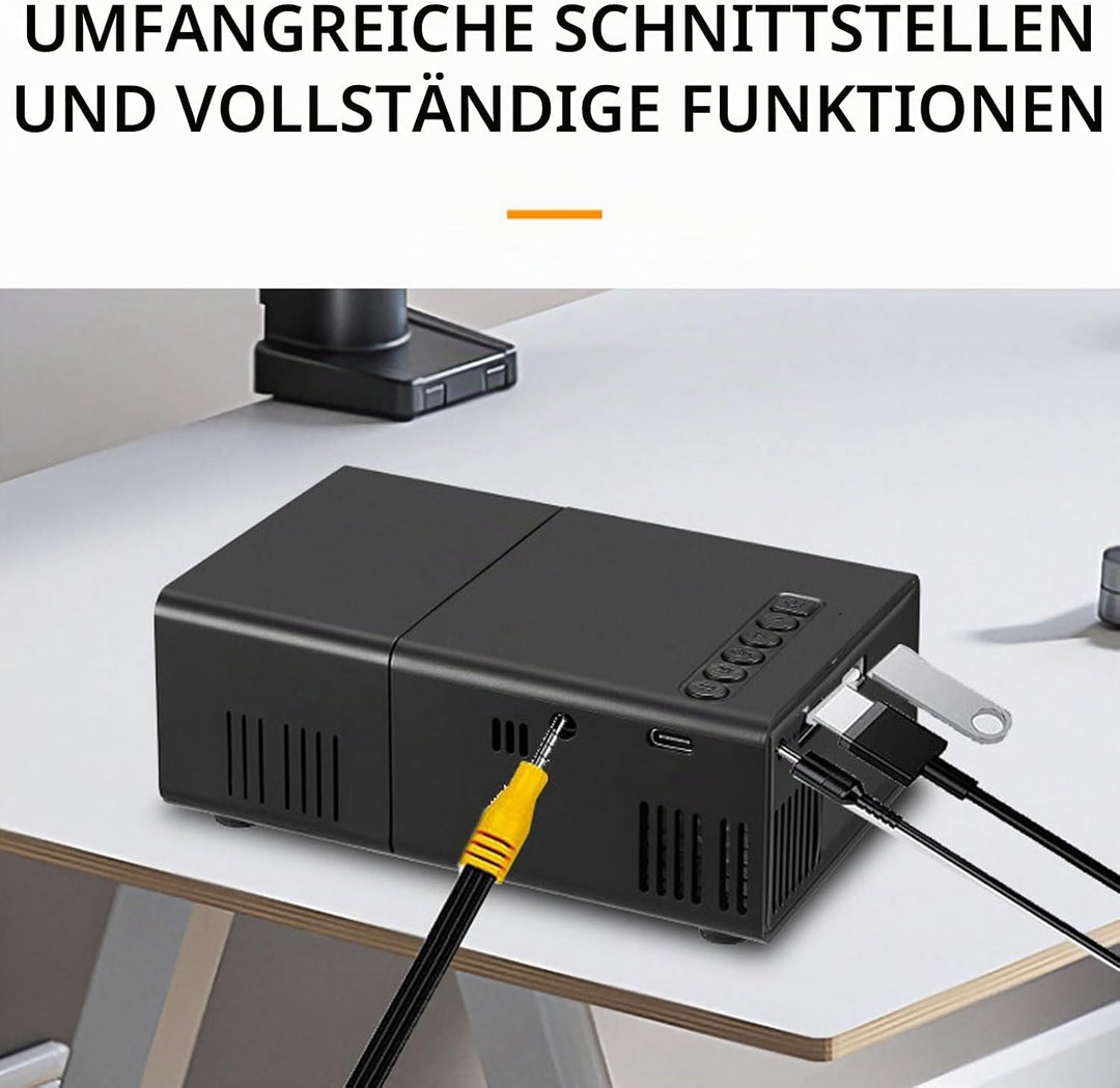 VBESTLIFE 1080p Full HD Tragbarer Filmprojektor, Eingebauter Lautsprecher, Kompatibel mit Dem Smartp