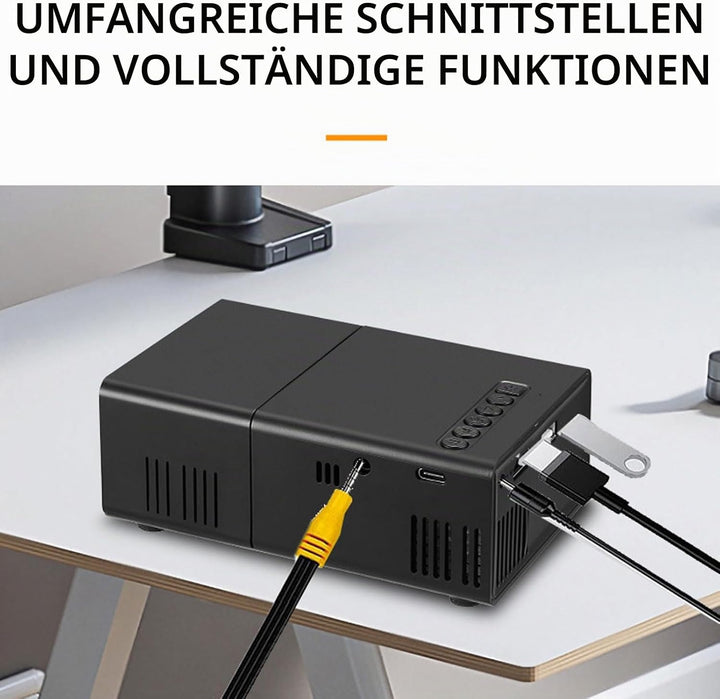VBESTLIFE 1080p Full HD Tragbarer Filmprojektor, Eingebauter Lautsprecher, Kompatibel mit Dem Smartp