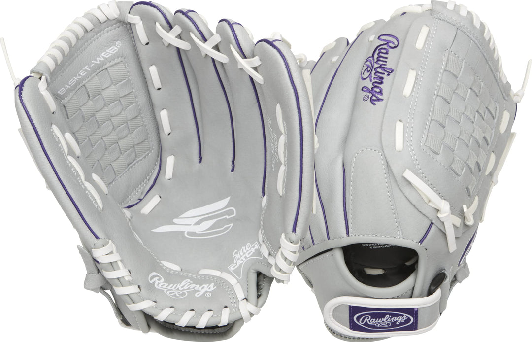 Rawlings Sure Catch Softball-Handschuh-Serie | Jugend | Mehrere Stile Rechte Hand Wurf 30,5 cm Viole
