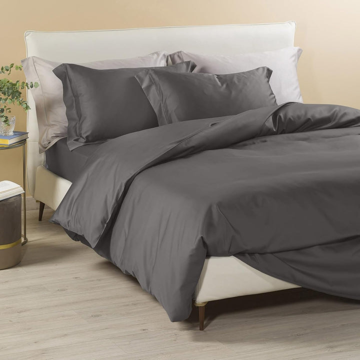 Caleffi Satin Bettwäscheset, Baumwolle, anthrazit, 160 x 190 cm