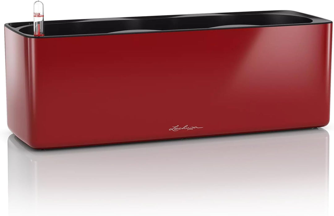 LECHUZA CUBE Glossy Triple scarlet rot highgloss 13672 40x14x13,5 cm Scarlet Rot Highgloss, 40x14x13