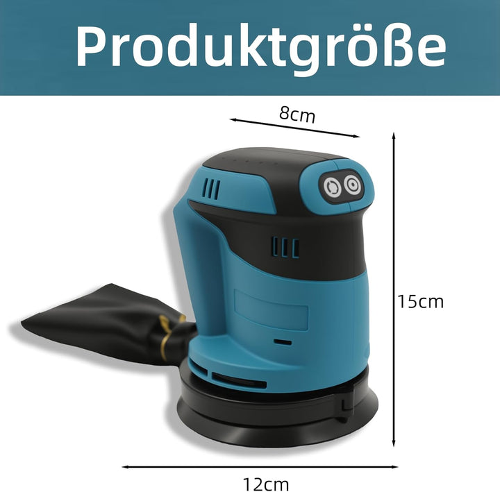 125mm Exzenterschleifer mit 6 Leistungsstufen – Kompatibel mit Makita 18V Akku, Schwingschleifer zum