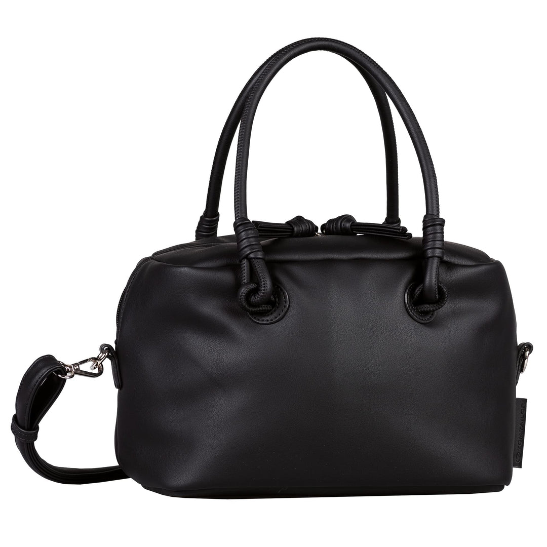TOM TAILOR Damen Olivia Bowling Bag Handtasche Mittelgross Grau Schwarz, Schwarz