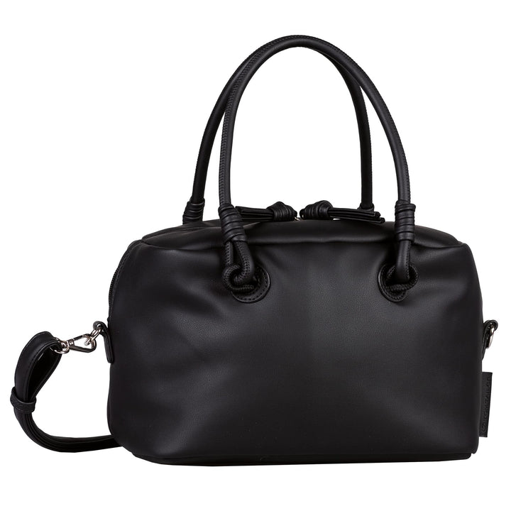 TOM TAILOR Damen Olivia Bowling Bag Handtasche Mittelgross Grau Schwarz, Schwarz