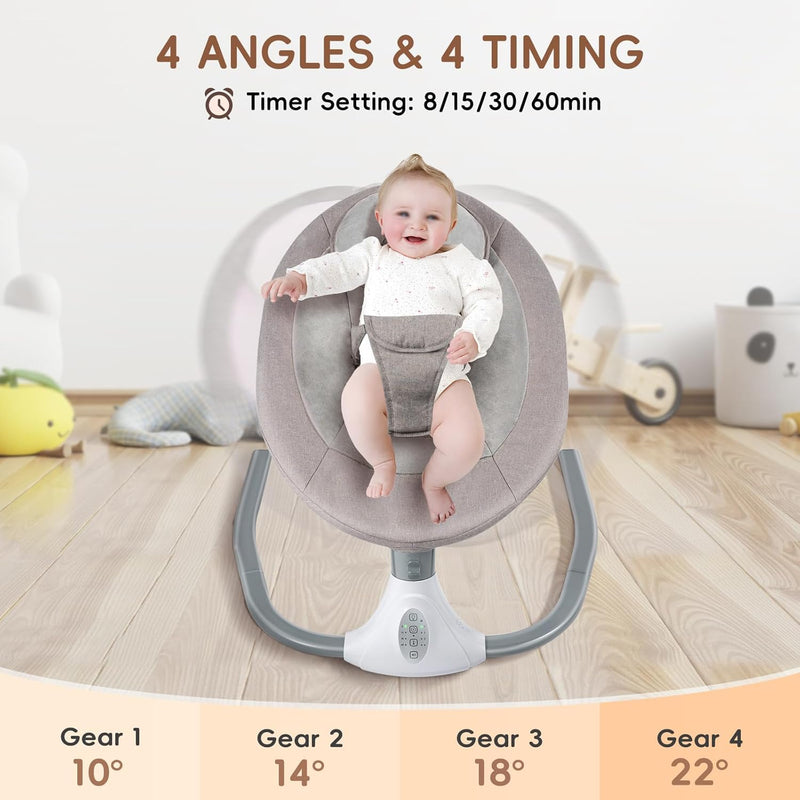 Babywippe, Elektrische Babyschaukel mit Musik,Elektrische Babywippe Monate Faltbar Abnehmbar und Was