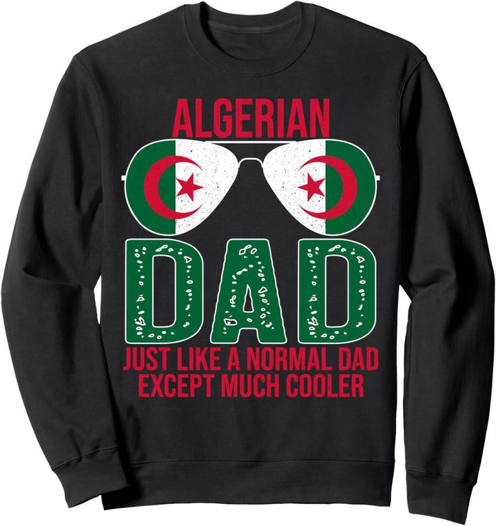 Vintage Algerischer Papa Algerien Flagge Sonnenbrille Vatertag Sweatshirt