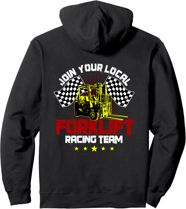 Gabelstaplerfahrer-Design auf der Rückseite der Kleidung Pullover Hoodie