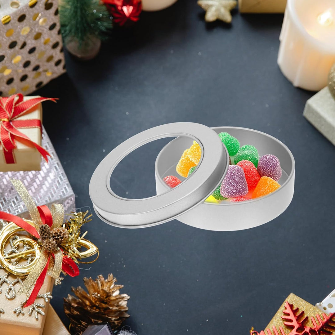 PRETYZOOM 10 StüCk PläTzchendosen Aus WeissBlech Kleine Blechdosen Mit Deckel Runde Aufbewahrungsbox