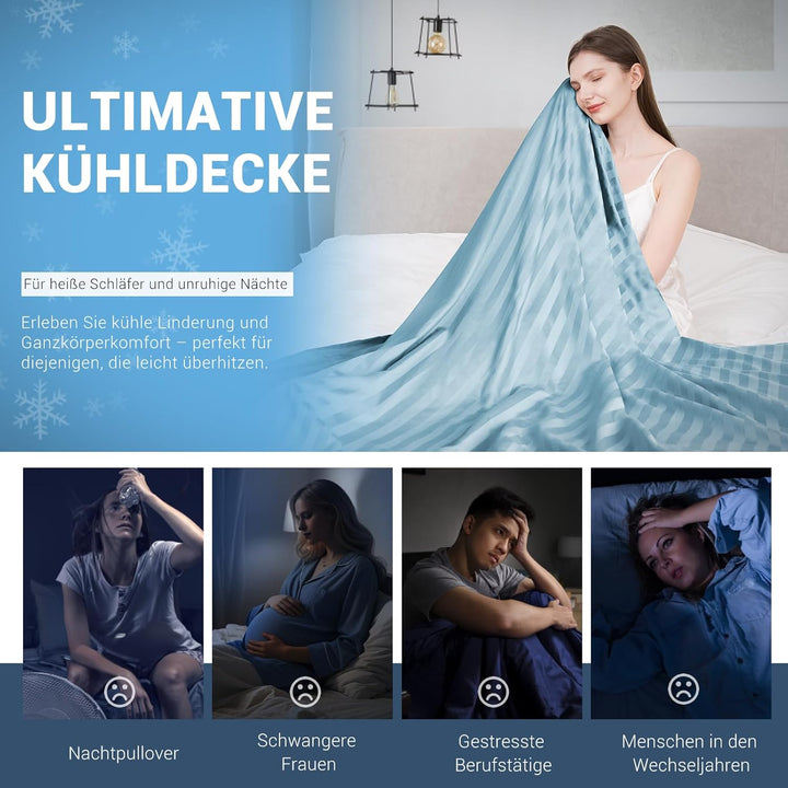 Elegear Kühldecke Sommerdecke - Japanische Arc-Chill 3.0 Kühlfasern Q-Max>0,5 doppelseitige Selbstkü