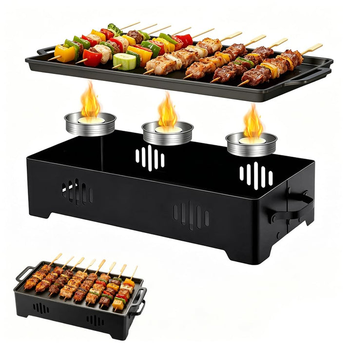 RANJIMA BBQ Board zum Warmhalten, Fleischwarmhalter fürs Grillen, Warmhaltebehälter Grillgut mit Ker