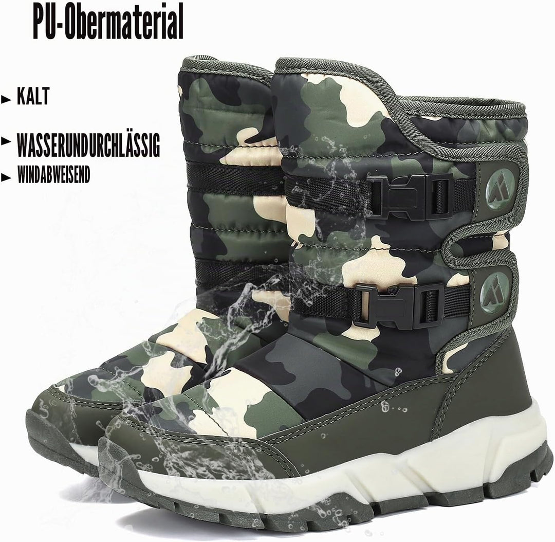 Kinder Winterstiefel Jungen Schneestiefel Mädchen Warm Gefütterte rutschfeste Winter Snowboots Outdo