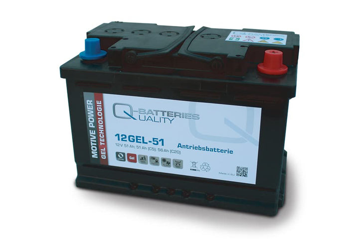 Q-Batteries 12GEL-51 Antriebsbatterie 12V 52Ah (5h), 60Ah (20h) wartungsfreier Gel-Akku VRLA