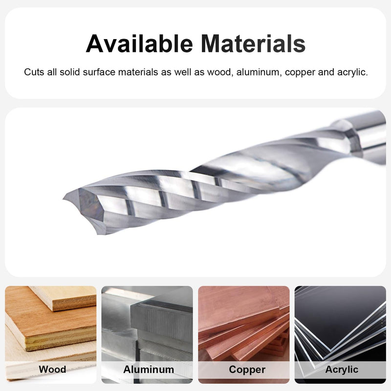 SpeTool Alu Fräser 6mm Schaft Fräser Aluminium Einschneider Fräser 32mm Schnittlänge VHM Fräser Scha