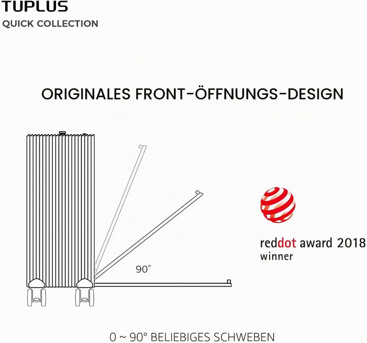 TUPLUS Koffer Aluminium Trolley Rollkoffer mit 4 Rollen Reisekoffer Handgepäck Hartschalenkoffer mit