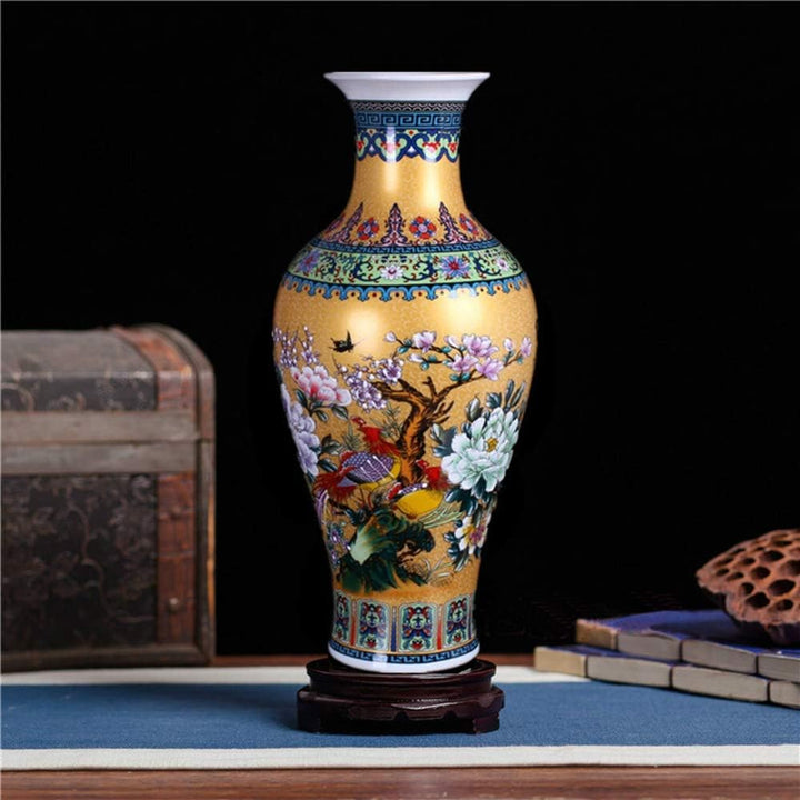 ufengke Jingdezhen Grosse Fishtail Keramik Bodenvase,Blumenvase,Handgefertigte Dekorative Vase für H