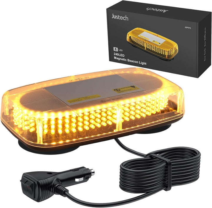 Justech 240LEDs 35W Warnleuchte Warnlicht Warnblinkleuchte 15 Modi Notfall-Blinkleucht 12V/24V Blitz