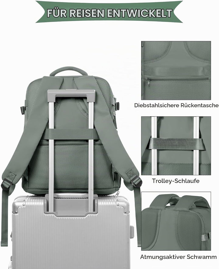 SZLX Grosser Reiserucksack Damen,Vakuum Rucksack mit Pumpe Ryanair Handgepäck 40x30x20 Herren, Wizza