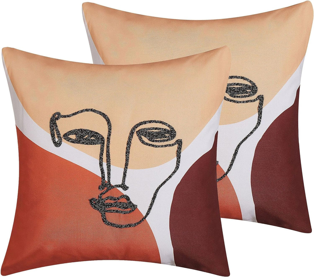 Dekokissen 2e Set Gesichtsmotiv Polyester bunt 45 x 45 cm quadratisch Rudbekia