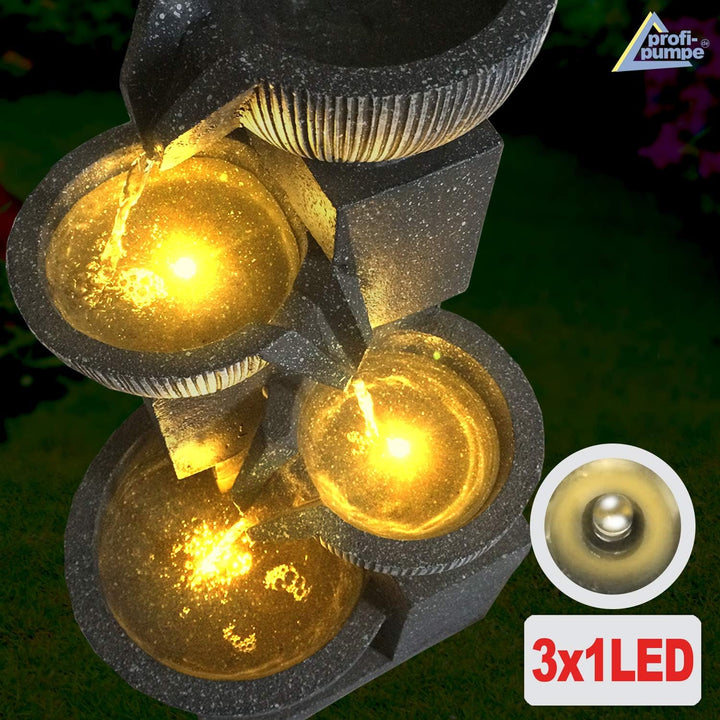 Gartenbrunnen Brunnen Zierbrunnen Zimmerbrunnen Springbrunnen Brunnen Wasser-Spiel mit LED-Licht 230