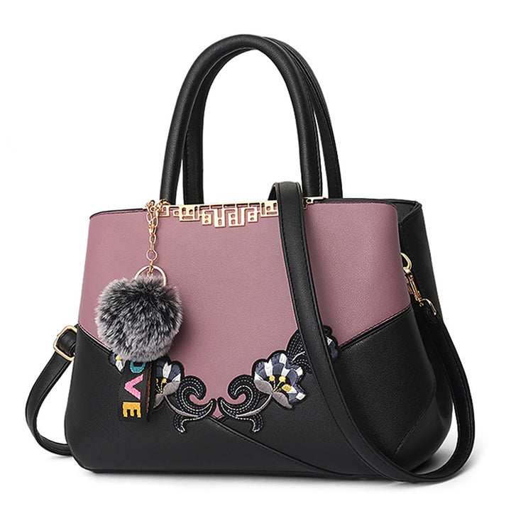 Damen Handtasche Mode Stickdesign Schultertasche Grosse Kapazität Umhängetasche Casual Reise Handtas