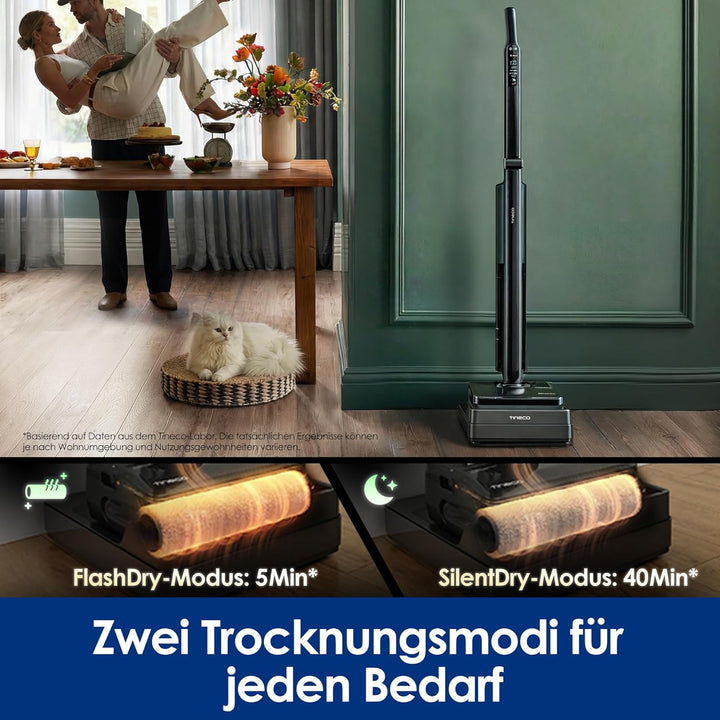 Tineco Floor One i7 Fold Nass-Trockensauger – 22000 Pa Saugkraft Anti-Haar-Verwicklung, 180° Faltbar