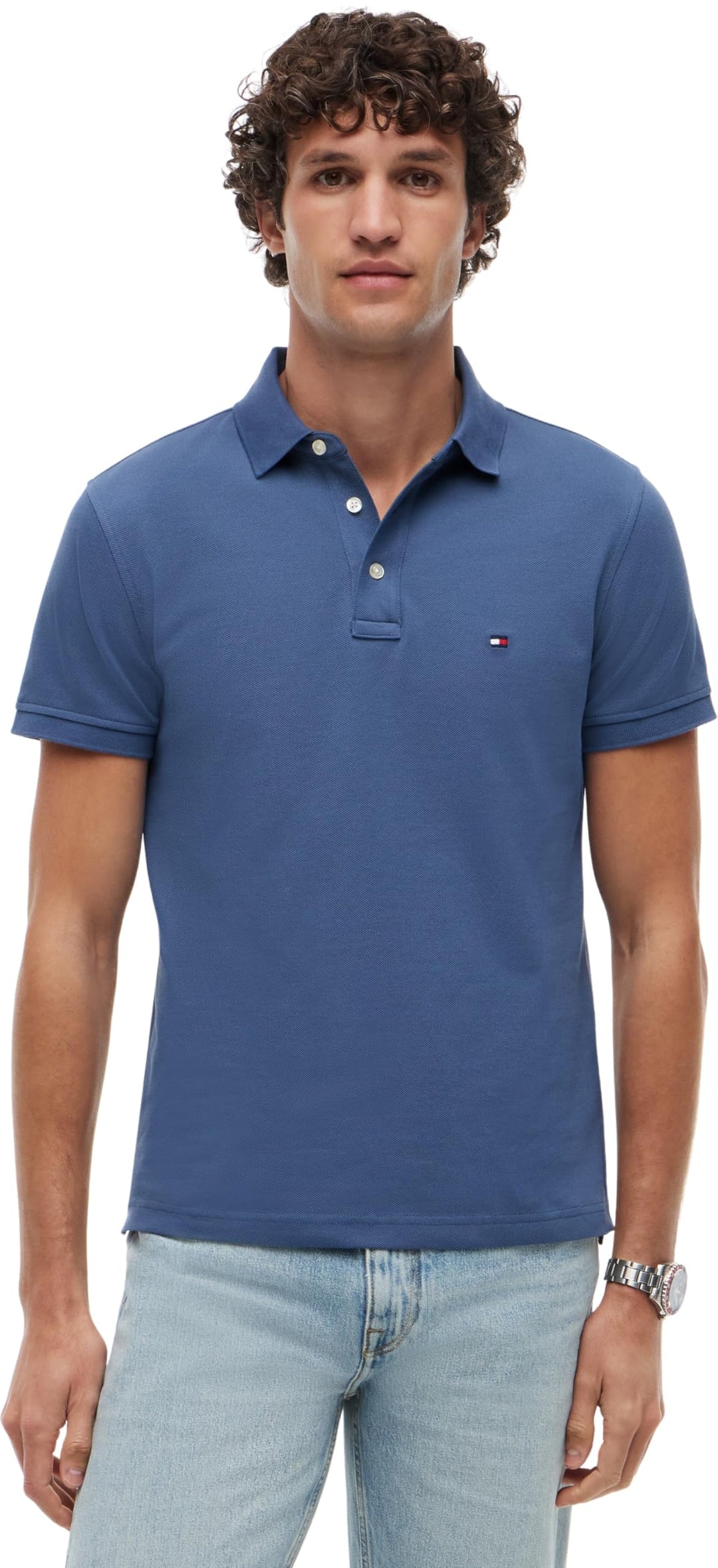 Tommy Hilfiger Herren Poloshirt Kurzarm 1985 Slim Slim Fit XS Blue (Aegean Sea), XS Blue (Aegean Sea