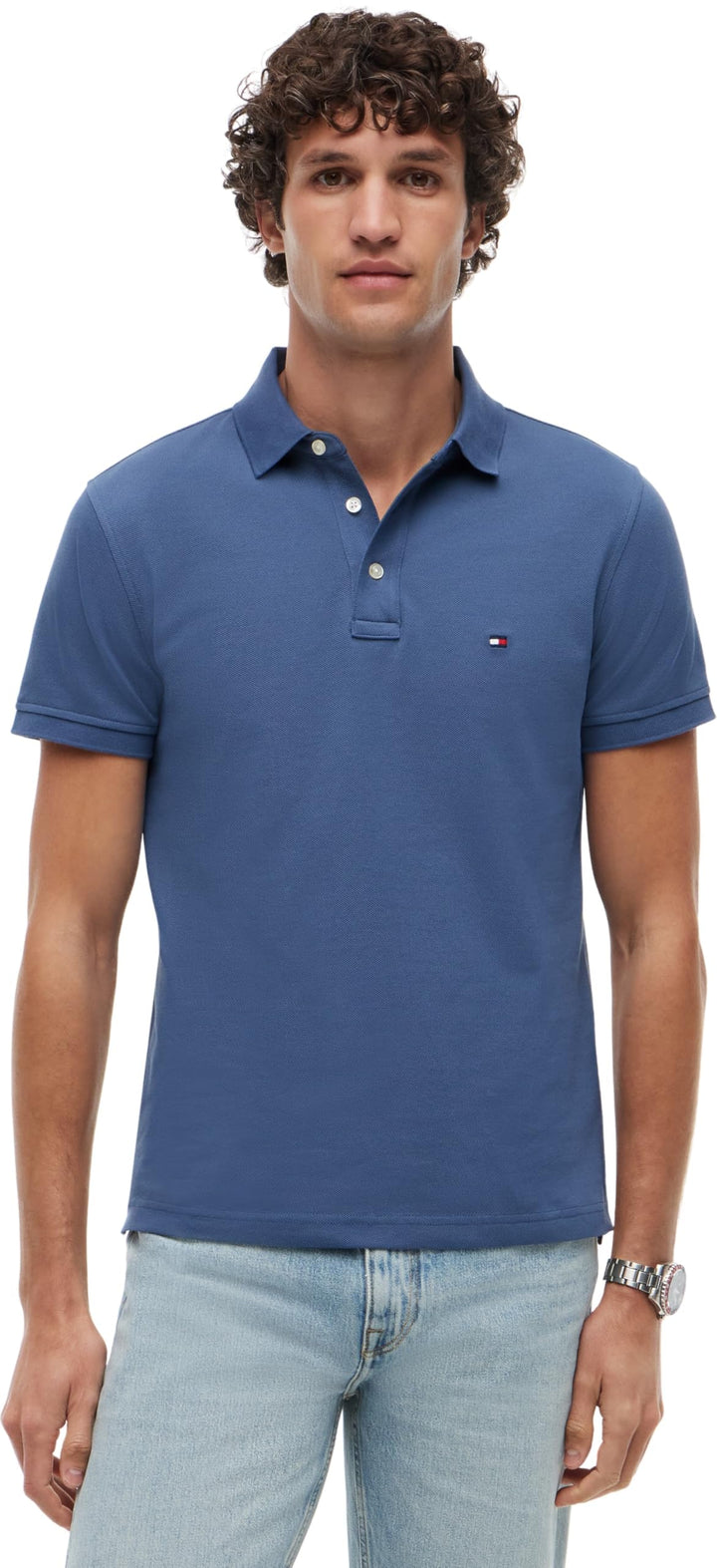 Tommy Hilfiger Herren Poloshirt Kurzarm 1985 Slim Slim Fit XS Blue (Aegean Sea), XS Blue (Aegean Sea