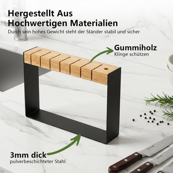 Messerblock Ohne Messer，Messerblock Ohne Messer Schwarz，Knife Holder，Messerhalter FüR 7 Messer Und 1