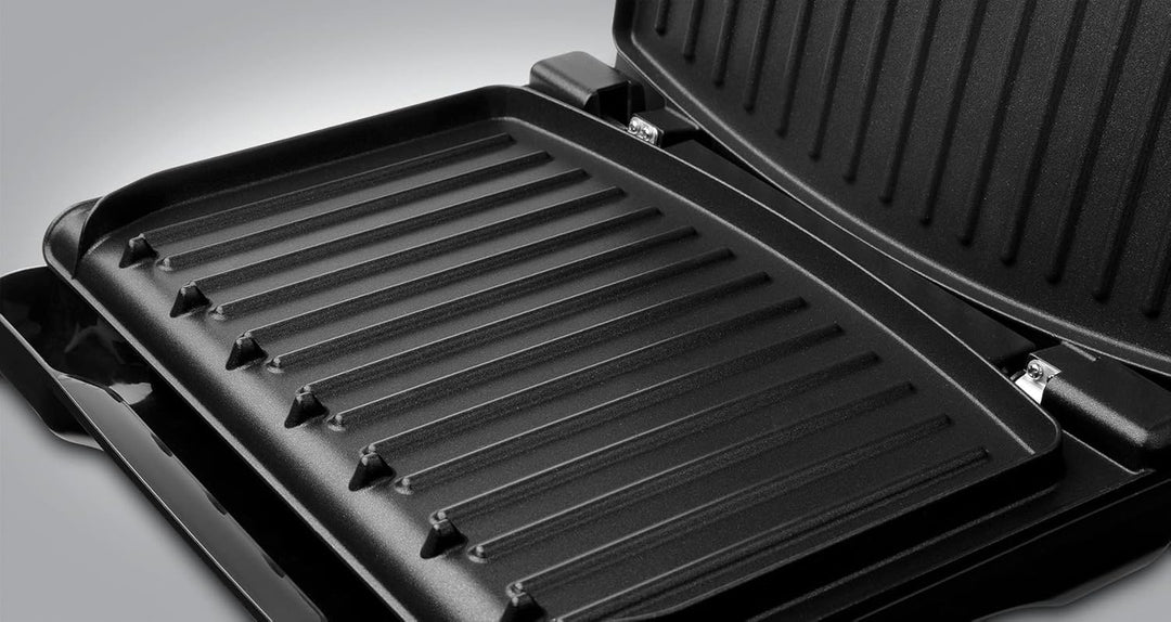 George Foreman 24330-56 Family Fitnessgrill, Kontaktgrill, Panini- und Sandwichgrill, 32,5 x 18 cm g