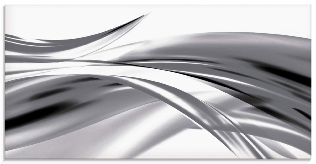 ARTland Glasbilder Wandbild Glas Bild einteilig 60x30 cm Querformat Abstrakte Kunst Welle Rauch Abst