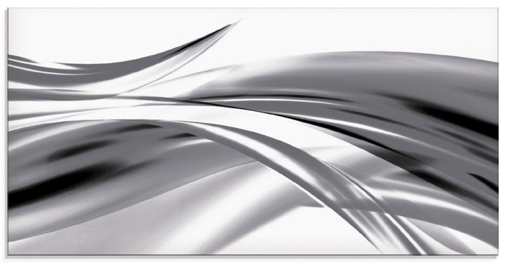 ARTland Glasbilder Wandbild Glas Bild einteilig 60x30 cm Querformat Abstrakte Kunst Welle Rauch Abst
