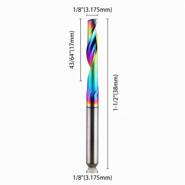 EU_HOZLY CNC-Fräser mit einer Nut, 1/8-Zoll-Schaft, 1/8-Zoll-Schnittdurchmesser, 17 mm (0,67 Zoll),