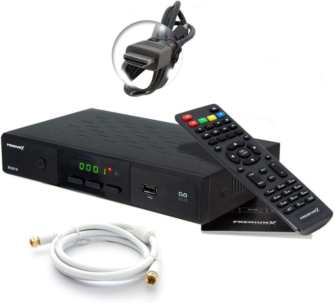 Premium X HD 520SE FTA Digital Satelliten Receiver DVB-S2 FullHD SAT Empfänger HDMI SCART USB Mediap
