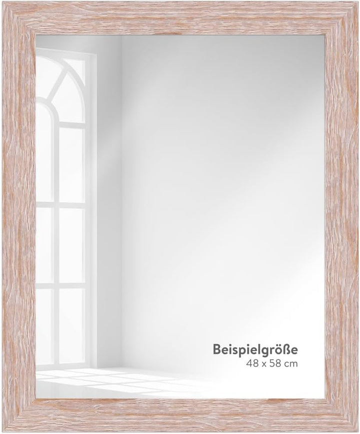 WANDStyle Spiegel im Landhaus Stil I Aussenmass: 28x48cm I Farbe: Eiche, Sonoma (Optik) I Wandspiege