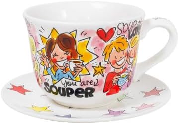 Blond Amsterdam Suppenset You’re Souper – Schale mit Henkel Ø14cm & Sternenteller Ø18cm – Fröhliches