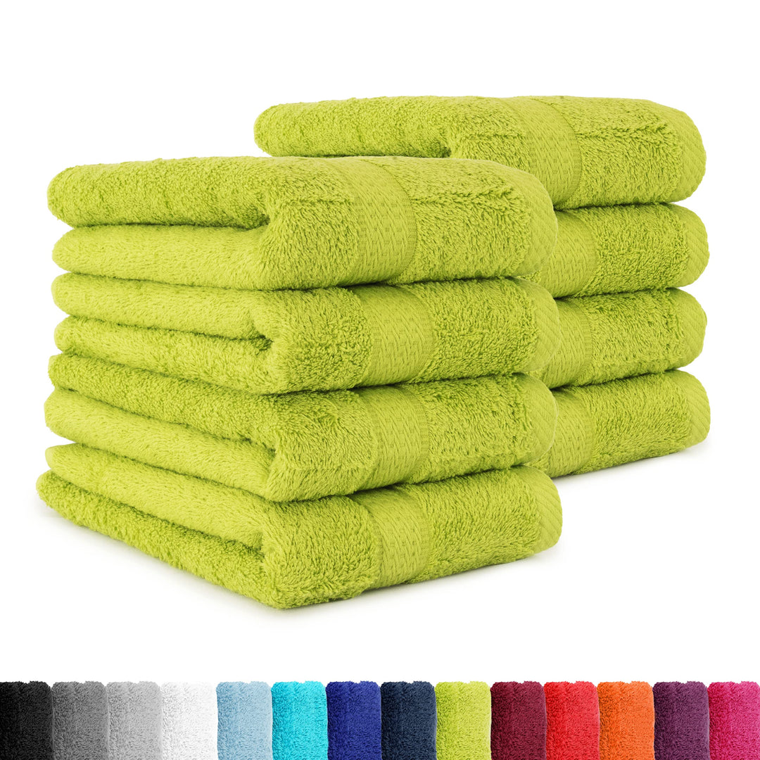 8 TLG. Handtuch-Set in vielen Farben - 8 Handtücher 50x100 cm - Farbe apfelgrün 8er Pack Apfelgrün,