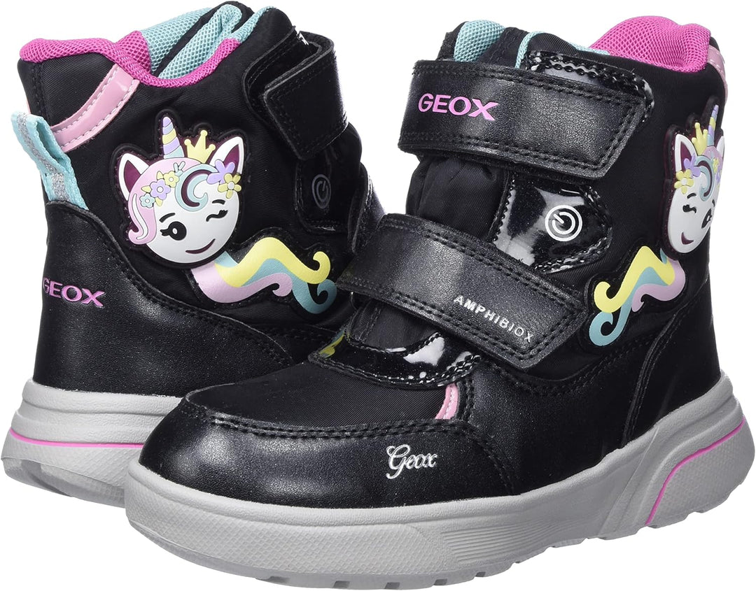 Geox Mädchen J Sveggen Girl B ABX Stiefeletten 27 EU Black Multicolor, 27 EU Black Multicolor