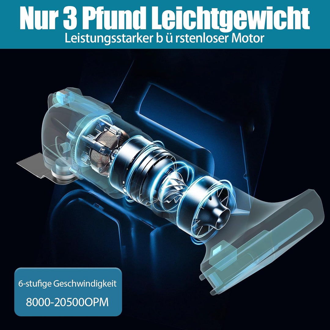 Akku Multifunktionswerkzeug Ersatz für Makita Multifunktionswerkzeug 18v, 6 variable Drehzahlen, max
