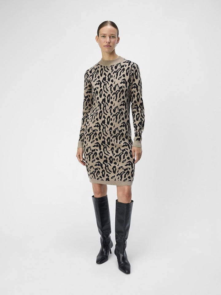 OBJRAY L/S Knit Dress AOP NOOS